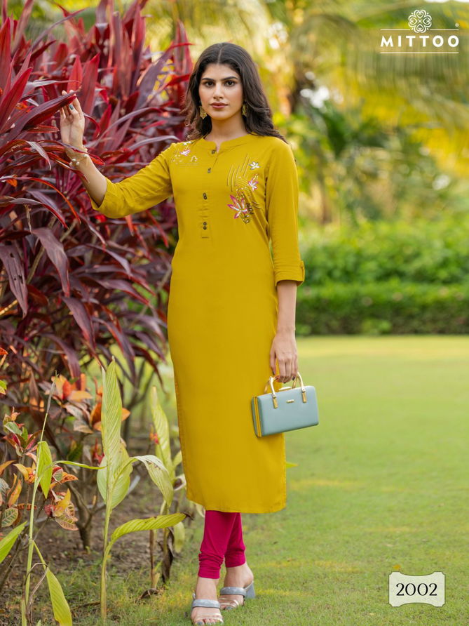 Exotica By Mittoo Rayon Designer Surat Kurtis Wholesale Market